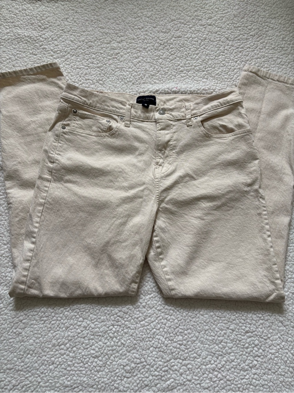 Lucky Brand Off-white athletic slim Denim Jeans  34x32 coastal-grandma Classic